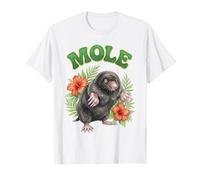 Mole Groovy Floral Topo Acuarela Boho Topo Camiseta