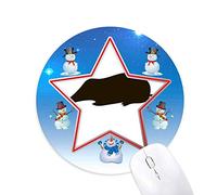 Mole negro retrato animal Muñeco de nieve mouse pad redondo Star Mat