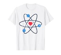 Molécula de símbolo atómico con corazón Stem Profesores científicos Camiseta gráfica económica, Hombre, Blanco, S