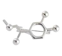 Molécula serie esmalte Pin: cafeína, serotonina, dopamina insignia mochila decoración, Klein, Metal no precioso