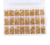 Molence Condensador de cerámica monolítico multicapa de 24 valores, kit surtido de condensadores de cerámica de 10 pF a 10 uF con caja de almacenamiento para electrónica Hobby, audio y video