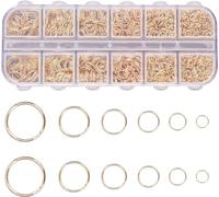 MOLENCO 1200 Piezas Anillos de Salto Abiertos de Metal de 4/5/6/7/8/10 mm, Conectores de Anillo Redondo Para Hacer Joyería DIY, Collar de Pulsera de Reparación, Accesorios de Joyería