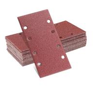MOLENCO 35 Piezas Lijas para Lijadora Orbital Electrica, 93 x 185 mm Papel de Lija Rectangular, 8 Agujeros, 40/60/80/120/240 Granos, Hojas de Lija para Rectangulares Lijadoras y Lijadora Orbital
