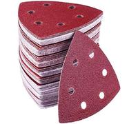 MOLENCO Papel de lija triangular, 72 Piezas Papel de Lija Triangular 6 agujeros 93 x 93 x 93 mm, lijadora delta, hojas de lija 40, 60, 80, 120, 180, 240, grano para lijadora múltiple