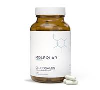 MoleQlar Cápsulas de glucosamina en dosis altas, 1000 mg por porción, paquete de 90 cápsulas veganas premium, sulfato de glucosamina puro y biodisponible, probado en laboratorio en DE, sin gluten y