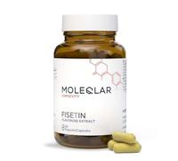 MoleQlar Fisetin 100 mg Cápsulas - Paquete de 60 - 200 mg de Fisetina de Extracto de Fresa por Porción - Bioflavonoide de Fuente Natural - Vegano, Sin OGM y Certificado en Alemania