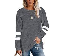 MOLERANI Sudaderas Gris Pizarra para Mujer Suéteres túnica Lisos Lisos Tops de Manga Larga Ropa de otoño Gris S