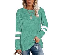 MOLERANI Sudaderas Lisas Lisas para Mujer Suéteres Ligeros Tops Casuales de Manga Larga Cozy Green L