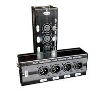 MOLERRI 1 Par de Extensores de Cable de Red Ethernet RJ45 de Audio XLR de 3 Pines y 4 Canales, Extensor de Señal de Red DMX512 Macho + Hembra