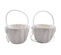 MOLERRI 2 Piezas Cestas de Flores para NiñA para Boda DiseñO de Lazo Cesta de NiñA Cesta RomáNtica de Fiesta con Lazo Rosa para NiñA