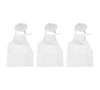 MOLERRI 6 Piezas Conjunto de Delantal para NiñOs y Gorro de Cocinero Delantal de Cocina Infantil Ajustable para Cocinar y Pintar