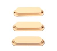MOLERRI Cubiertas de de Bobina Simple Cerradas Sin Orificio Color Crema de 3 Piezas para Guitarra Eléctrica Estilo
