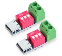 MOLERRI Módulo de Placa de Activación USB-C PD PD/QC Decoy Carga Rápida USB Tipo C A Cargador de Alta Velocidad de 12 V Salida de Potencia Boost 2 Piezas