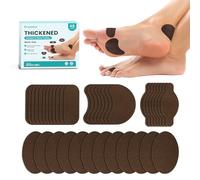 Moleskin - Tiras adhesivas para prevención de ampollas, almohadillas adhesivas para pies, talones y zapatos, 48 unidades en 4 formas, color marrón oscuro