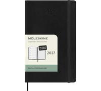 Moleskine 12 Monate Wochen Notizkalender Deutsch 2027, Pocket/A6, 1 Wo = 1 Seite, rechts linierte Seite, Weicher Einband, Schwarz
