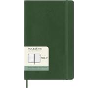 Moleskine Agenda Semanal 2026 2027 - Agenda de 18 meses con espacio para notas, tapa blanda y cierre elástico, color verde mirto, formato Large 13 x 21 cm