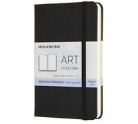 Moleskine 9 x 14 cm Pocket Size Watercolour Notebook Watercolour Notebook, Paper Suitable for Watercolour Pencils and Paints Hard Cover and Elastic Closure, Colour Black, 60 Pages