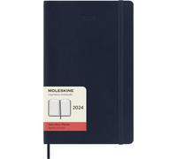 Moleskine Agenda 2024 Diaria Large Azul Zafiro Tapa Blanda