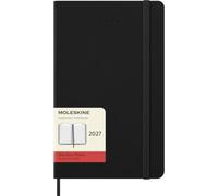 Moleskine Agenda Diaria 2027, Agenda de 12 Meses con Tapa Dura y Cierre Elástico, Formato L 13x21 Cm, Color Negro