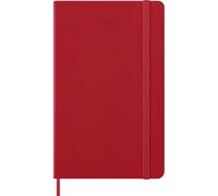 Moleskine Agenda Diaria 2027, Agenda de 12 Meses con Tapa Dura y Cierre Elástico, Formato L 13x21 Cm, Color Rojo Escarlata