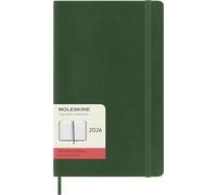 Moleskine Agenda diaria 2026 12 meses, tapa blanda, cierre elástico, 13x21, verde
