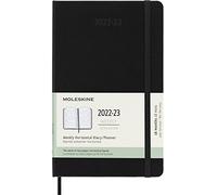 Moleskine - Agenda/Planificador Semanal Horizontal, Agendas de 18 meses 2022-2023 con Tapa Dura y Cierre Elástico, Tamaño L 13 x 21 cm, Color Negro