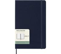 Moleskine Agenda semanal 2026 2027-18 meses con espacio para notas, tapa dura y cierre elástico, color azul zafiro, tamaño grande 13 x 21 cm