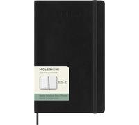 Moleskine Agenda Semanal 2026 2027 - Agenda de 18 meses con espacio para notas, tapa blanda y cierre elástico, color negro, formato Large 13 x 21 cm