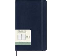 Moleskine 18 Monate Wochen Notizkalender 2026/2027, Large/A5, 1 Wo = 1 Seite, rechts linierte Seite, Weicher Einband, Saphir