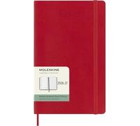 Moleskine Agenda Semanal 2026 2027 - Agenda de 18 meses con espacio para notas, tapa blanda y cierre elástico, color rojo escarlata, formato Large 13 x 21 cm