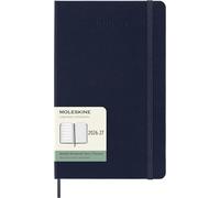 Moleskine Agenda semanal 2026 2027-18 meses con espacio para notas, tapa dura y cierre elástico, color azul zafiro, tamaño grande 13 x 21 cm