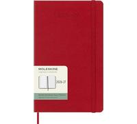 Moleskine Agenda Semanal 2026 2027 - Agenda de 18 meses con espacio para notas, tapa dura y cierre elástico, color rojo escarlata, formato Large 13 x 21 cm