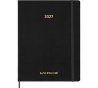 Moleskine 15 Monate Essential Wochenkalender 2026/2027, 1 Wo = 2 Seiten, vertikal, XXL, weicher Einband, Schwarz