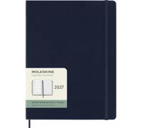 Moleskine Agenda Semanal 2027, Agenda de 12 Meses con Espacio para Notas, Tapa Dura y Cierre Elástico, Formato XL 19x25 Cm, Color Azul Zafiro