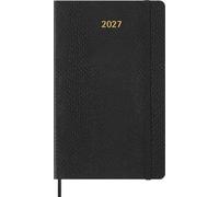Moleskine Agenda Semanal 2027, Precioso y Ético Planner 12 Meses con Espacio para Notas, Tapa Blanda Vegana Efecto Pitòn y Caja de Regalo, Formato L 13x21 cm, Color Negro
