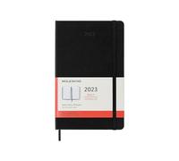 Moleskine Agenda Semanal de 12 Meses, Calendario 2023, Tapa Dura y Cierre Elástico, Tamaño Grande 13 x 21 cm, Color Negro