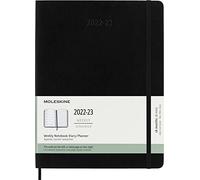 Moleskine - Agendas de 18 meses 2022-2023, Agenda Semanal con Tapa Blanda y Cierre Elástico, Tamaño XL 19 x 25 cm, Color Negro