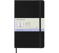 Moleskine - Art Collection Sketchbook, Cuaderno de Bocetos con Tapa Dura y Cierre Elástico, Papel Adecuado para Bolígrafos, Lápices y Pasteles, Color Negro, Grande 13 x 21 cm, 104 Páginas