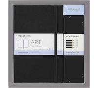 Moleskine - Art Collection Sketching Kit, Cuaderno para Bocetos con Tapa Dura y Cierre Elástico, Papel Adecuado para Lápices y Pinturas, Negro, Grande 13 x 21 cm, 104 Páginas