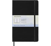 Moleskine Art Watercolour Cuaderno de Bocetos con Páginas Blancas, Papel para Acuarelas y Lápices, Tapa Dura y Cierre Elástico, Color Negro, Large 13 x 21 cm, 72 Páginas