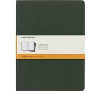 Moleskine, Cahier Journal Cuaderno de Notas, Set de 3 Cuadernos con Páginas, Tapa de Cartón y Cosido de Algodón Visible, Color Verde Mirto, Extra Grande