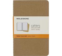 Moleskine - Cahier Journal Cuaderno de Notas, Set de 3 Cuadernos con Páginas, Tapa de Cartón y Cosido de Algodón Visible, Color Marròn Kraft