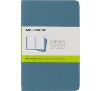 Moleskine - Cahier Journal Cuaderno de Notas, Set de 3 Cuadernos con Páginas , Tapa de Cartón y Cosido de Algodón Visible, Color Azul Teal
