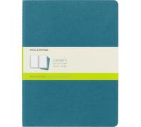 Moleskine - Cahier Journal Cuaderno de Notas, Set de 3 Cuadernos con Páginas , Tapa de Cartón y Cosido de Algodón Visible, Color Azul Teal