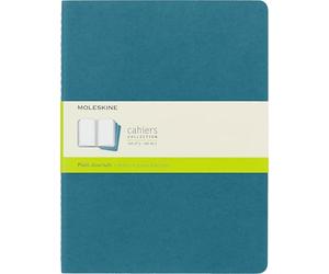 Moleskine - Cahier Journal Cuaderno de Notas, Set de 3 Cuadernos con Páginas , Tapa de Cartón y Cosido de Algodón Visible, Color Azul Teal