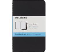 Moleskine Cahier Journal Cuaderno, Set de 3 Cuadernos con Páginas Punteadas, Tapa Dura y Suave, Cierre Elástico, Negro, Formato Pocket 9 x 14 cm