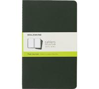 Moleskine Cahier Journal (juego de 3 cuadernos con páginas en blanco, cubierta de cartón y bordado de algodón, bolsillo 9 x 14 cm, 64 páginas), azul vivo