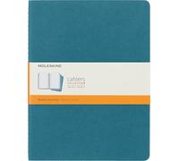 Moleskine Cahier Journal (juego de 3 cuadernos con páginas forradas, cubierta de cartón y bordado de algodón, extra grande de 19 x 25 cm, 120 páginas) Azul