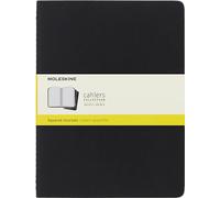Moleskine Cahier Journal, Set de 3 Cuadernos con Cuadricula para Anotaciones, Tapa Liso de Cartón con Costura Vista, Negro, 120 Páginas, Extra Large 19 x 25 cm