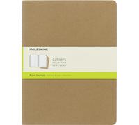Moleskine - Cahier Journal, Set de 3 Cuadernos con Páginas Blancas, Cubierta de Cartón, Tamaño Extra Grande 19 x 25 cm, Color Kraft Marrón, 120 Páginas